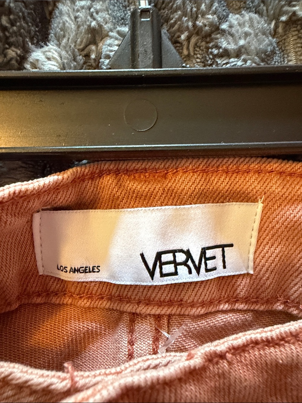 Vervet High-Rise Wide-Leg Distressed Jeans in Muted Terracotta - Picture 2 of 4